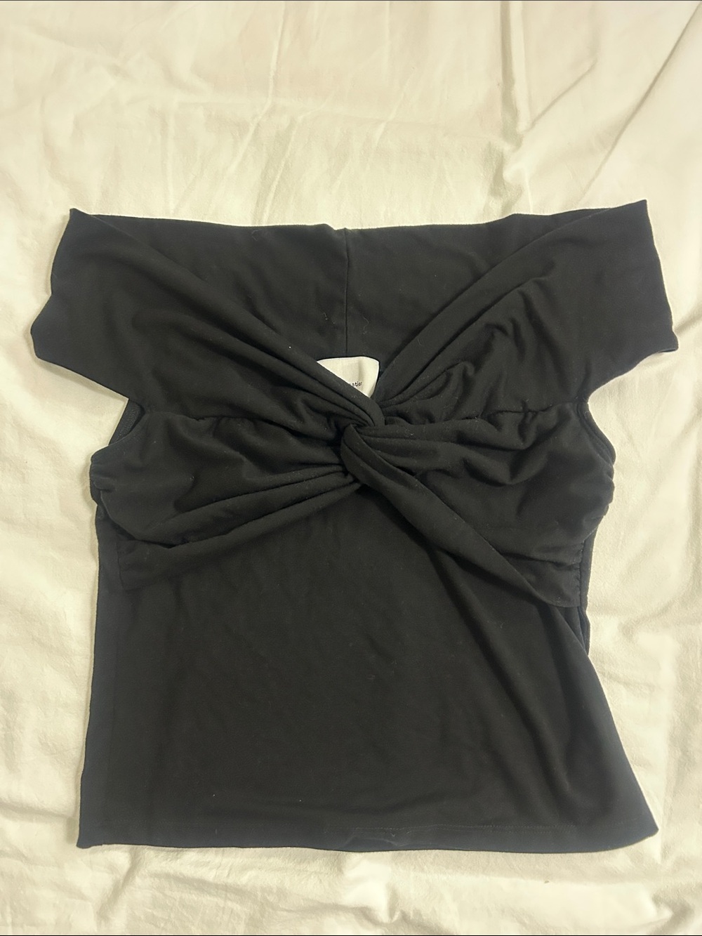 Reformation Off-Shoulder Twist Front Women’s Top - Black